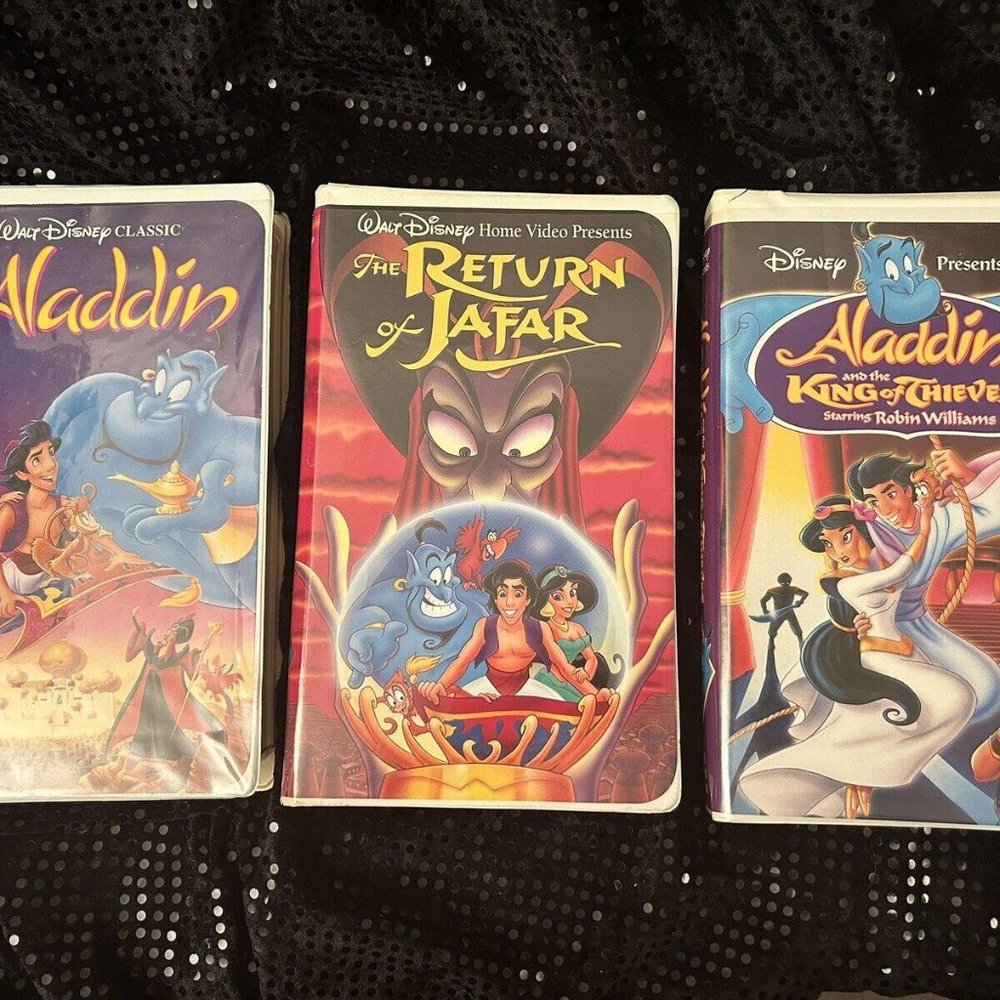Vintage Disney’s Aladdin & King of Thieves & Return of Jafar VHS Video Lot Of 3